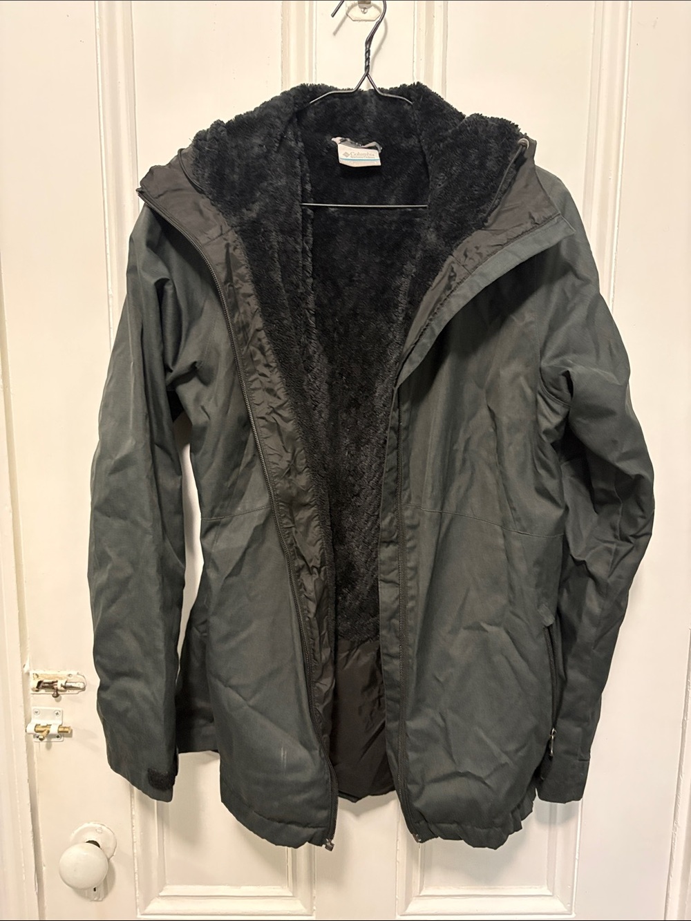 Columbia Women's Dark Gray Hooded Trench Coat